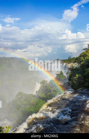 Den Iguassu oder Iguacu falls - der weltweit größten Wasserfall system an der Grenze von Brasilien eine Argentinien Stockfoto