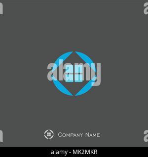 Logo vektor design, Business Logo, Kreis quadrat Vector Icons. Stock Vektor