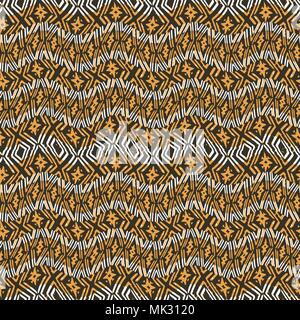 Digitale Kunst Technik Vektor wellenförmige Streifen geometrische nahtlose Muster Design in orange Farben Stock Vektor