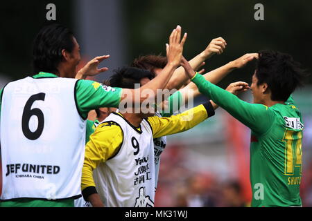 JEF United Chiba team Gruppe, 6. Mai 2018 Fußball: 2018 J2Liga Match zwischen Omiya Ardija 0-1 JEF United Chiba bei Nack 5 Stadion Omiya in Saitama, Japan. Credit: Sho Tamura/LBA SPORT/Alamy leben Nachrichten Stockfoto