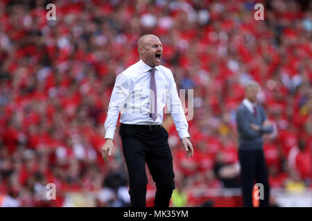 London, Großbritannien. 6. Mai, 2018. Sean Dyche (Burnley Manager) an der Englischen Premier League Spiel Arsenal v Burnley, Emirates Stadium, London, am 6. Mai 2018. ** Dieses BILD IST FÜR DIE REDAKTIONELLE VERWENDUNG ** Quelle: Paul Marriott/Alamy leben Nachrichten Stockfoto