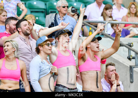 London, Großbritannien. 6. Mai, 2018. Oliver Wright Anhänger schreit während 2018 RFU-Cup - Mittelstufe Cup Finale: Camberley RFC vs Droitwich RFC bei Twickenham Stadion am Sonntag, den 06. Mai 2018. LONDON, ENGLAND. Credit: Taka G Wu Credit: Taka Wu/Alamy leben Nachrichten Stockfoto