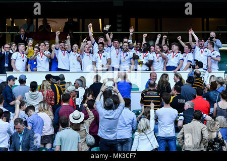 London, Großbritannien. 6. Mai 2018. Team Yorkshire gewann die Jason Leonard Abteilung 1 Finale im Jahr 2018 RFU-Cup - Jason Leonard Abteilung 1 Final: Yorkshire U20 vs Cornwall U20 in Twickenham Stadion am Sonntag, den 06. Mai 2018. LONDON, ENGLAND. Credit: Taka G Wu Stockfoto