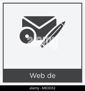 Web de Symbol auf weißem Hintergrund mit grauen Rahmen, Zeichen und Symbol isoliert Stock Vektor