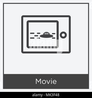 Film Symbol auf weißem Hintergrund mit grauen Rahmen, Zeichen und Symbol isoliert Stock Vektor