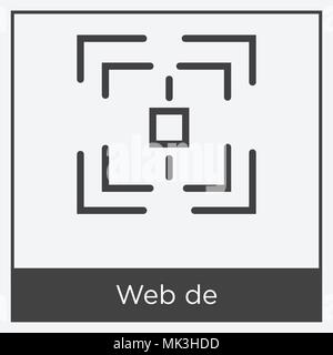 Web de Symbol auf weißem Hintergrund mit grauen Rahmen, Zeichen und Symbol isoliert Stock Vektor
