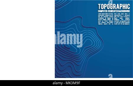 Bunte Papier Ausschnitt. Papier schneiden banner Konzept. Papier schnitzen blauen Gradienten für Karte Poster Broschüren Flyer Design in blauen Farben. 3D-Topographie Relief. Stock Vektor