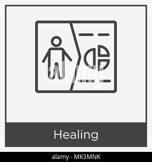 Heilende Symbol auf weißem Hintergrund mit grauen Rahmen, Zeichen und Symbol isoliert Stock Vektor