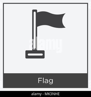 Flagge Symbol auf weißem Hintergrund mit grauen Rahmen, Zeichen und Symbol isoliert Stock Vektor