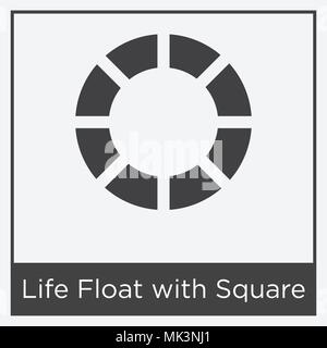 Leben schweben mit Quadrat auf weißem Hintergrund mit grauen Rahmen, Zeichen und Symbol isoliert Stock Vektor
