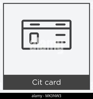 Cit-Symbol auf weißem Hintergrund mit grauen Rahmen, Zeichen und Symbol isoliert Stock Vektor
