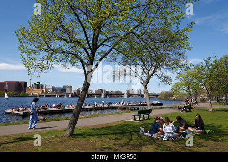 Charles River Esplanade Boston Massachusetts Stockfoto