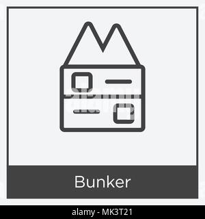 Bunker Symbol auf weißem Hintergrund mit grauen Rahmen, Zeichen und Symbol isoliert Stock Vektor