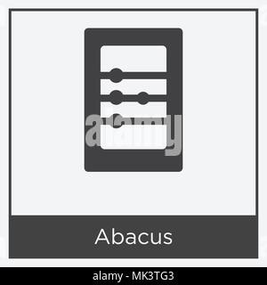 Abacus Symbol auf weißem Hintergrund mit grauen Rahmen, Zeichen und Symbol isoliert Stock Vektor