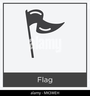 Flagge Symbol auf weißem Hintergrund mit grauen Rahmen, Zeichen und Symbol isoliert Stock Vektor