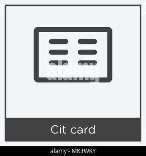 Cit-Symbol auf weißem Hintergrund mit grauen Rahmen, Zeichen und Symbol isoliert Stock Vektor