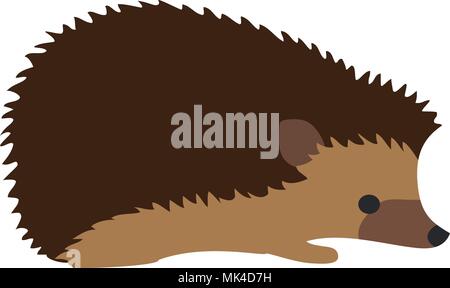 Vector Illustration von niedlichen Igel auf weißem Hintergrund. Stock Vektor