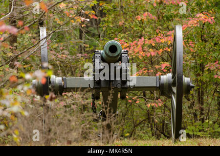 Ein Bürgerkrieg ära Kanone in der Wespennest in Silo National Military Park in der Nähe von Pittsburgh Landung, Tennessee. Stockfoto