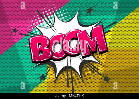 Ausleger Comic Text Sprechblase Pop Art Stil Stock Vektor