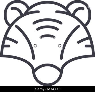 Badger head vector Symbol Leitung, Zeichen, Abbildung auf Hintergrund, editierbare Anschläge Stock Vektor