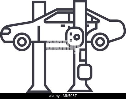 Auto Lift vektor Symbol Leitung, Zeichen, Abbildung auf Hintergrund, editierbare Anschläge Stock Vektor
