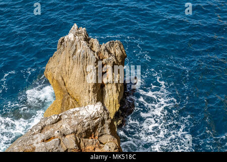 Am Eingang des Neptuns Grotte auf 'Capo Caccia' auf der Insel Sardinien Stockfoto