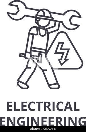 Elektrotechnik vektor Symbol Leitung, Zeichen, Abbildung auf Hintergrund, editierbare Anschläge Stock Vektor