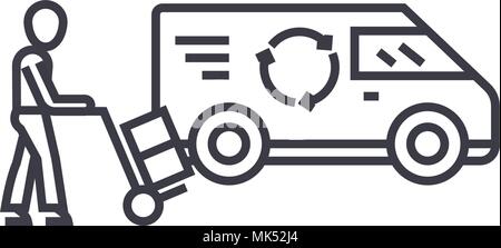 Express Fracht laden von Vektor Symbol Leitung, Zeichen, Abbildung auf Hintergrund, editierbare Anschläge Stock Vektor