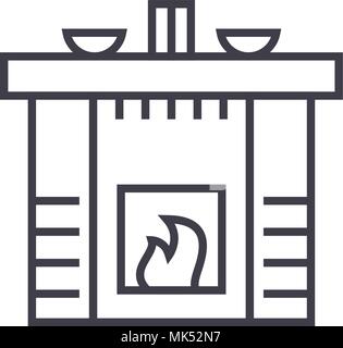Kamin vektor Symbol Leitung, Zeichen, Abbildung auf Hintergrund, editierbare Anschläge Stock Vektor