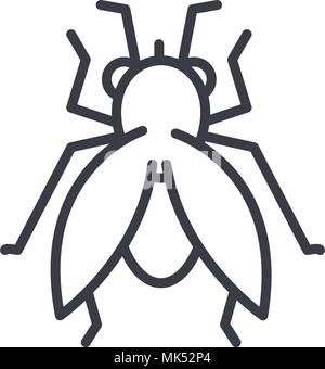 Fliegen vektor Symbol Leitung, Zeichen, Abbildung auf Hintergrund, editierbare Anschläge Stock Vektor