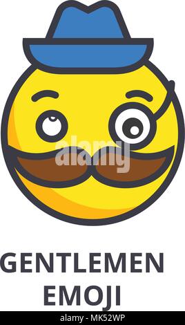 Herren emoji Vektor Symbol Leitung, Zeichen, Abbildung auf Hintergrund, editierbare Anschläge Stock Vektor