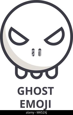 Ghost emoji Vektor Symbol Leitung, Zeichen, Abbildung auf Hintergrund, editierbare Anschläge Stock Vektor