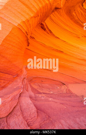 Mehrfarbige Streifen in den Sandstein Formationen Paw Hole area Access von South Coyote Buttes Bereich der Vermilion Cliffs National Monument, Arizona. Stockfoto