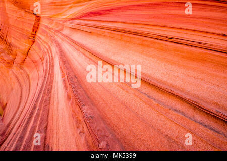 Mehrfarbige Streifen in den Sandstein Formationen Paw Hole area Access von South Coyote Buttes Bereich der Vermilion Cliffs National Monument, Arizona. Stockfoto