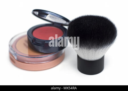 Kabuki Pinsel, Kosmetik, Puder, Make-up, Kosmetische Kompakt Stockfoto