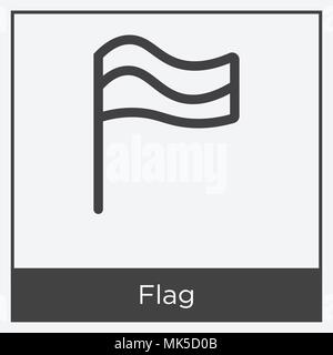 Flagge Symbol auf weißem Hintergrund mit grauen Rahmen, Zeichen und Symbol isoliert Stock Vektor