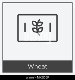 Weizen Symbol auf weißem Hintergrund mit grauen Rahmen, Zeichen und Symbol isoliert Stock Vektor
