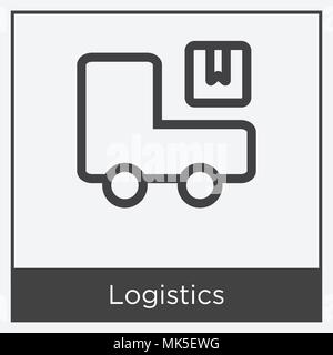 Logistik Symbol auf weißem Hintergrund mit grauen Rahmen, Zeichen und Symbol isoliert Stock Vektor