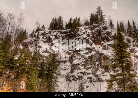 Winter in Pigeon River Provincial Park im nördlichen Ontario von Thunder Bay Stockfoto