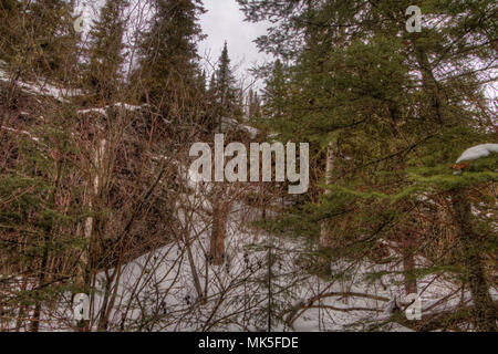 Winter in Pigeon River Provincial Park im nördlichen Ontario von Thunder Bay Stockfoto