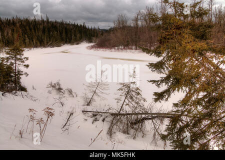 Winter in Pigeon River Provincial Park im nördlichen Ontario von Thunder Bay Stockfoto