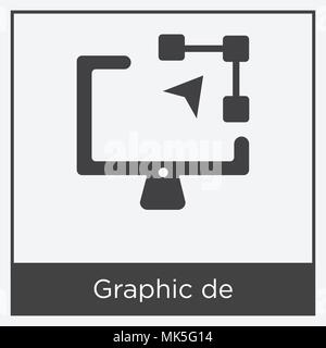 Grafik de Symbol auf weißem Hintergrund mit grauen Rahmen, Zeichen und Symbol isoliert Stock Vektor