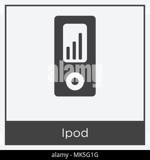 Ipod Symbol auf weißem Hintergrund mit grauen Rahmen, Zeichen und Symbol isoliert Stock Vektor