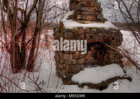 Winter in Pigeon River Provincial Park im nördlichen Ontario von Thunder Bay Stockfoto