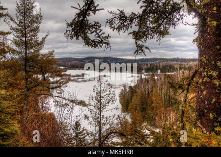 Winter in Pigeon River Provincial Park im nördlichen Ontario von Thunder Bay Stockfoto