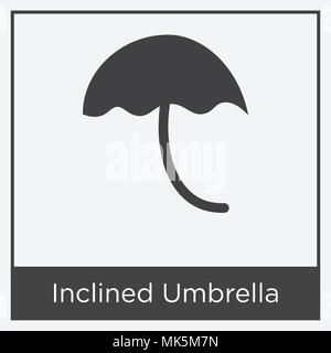 Geneigte Dach Symbol auf weißem Hintergrund mit grauen Rahmen, Zeichen und Symbol isoliert Stock Vektor