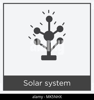 Sonnensystem Symbol auf weißem Hintergrund mit grauen Rahmen, Zeichen und Symbol isoliert Stock Vektor