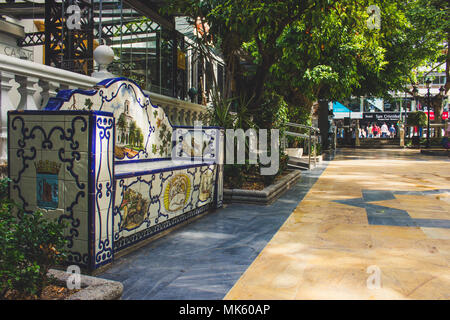 Park. Alameda Park Marbella. Provinz Malaga, Andalusien, Spanien. Bild genommen - 3. Mai 2018. Stockfoto