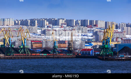 Panoramablick in Murmansk, Russland Stockfoto