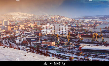 Panoramablick in Murmansk, Russland Stockfoto